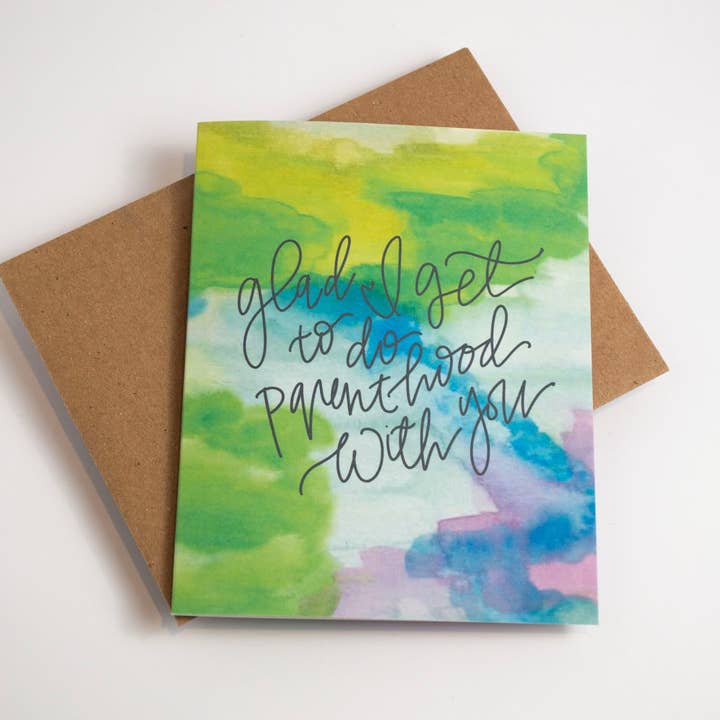 Do Parenthood With You - Tarjeta de acuarela para venta al por mayor de The Woven Pen