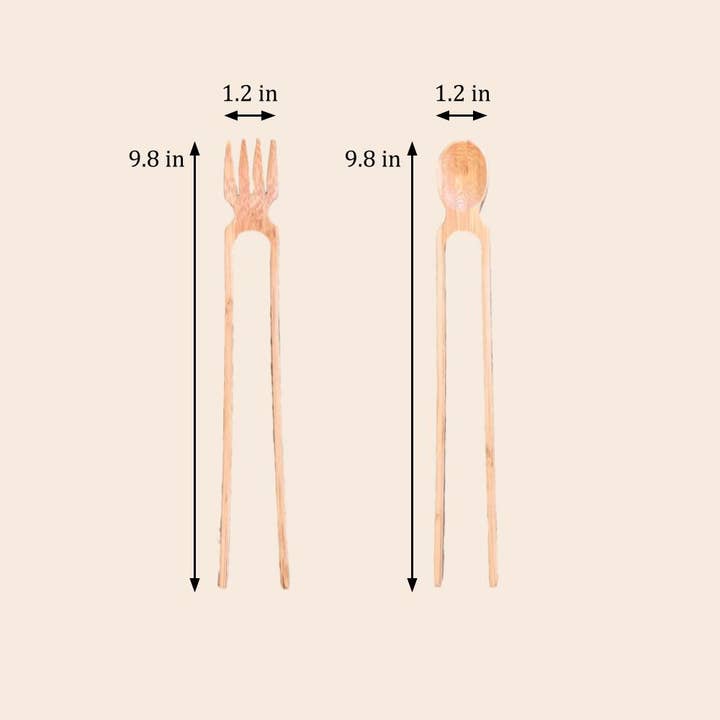 Bamboo Switch – wholesale Ätpinnar – Bambu Chopstick Trainer med sked och gaffel4