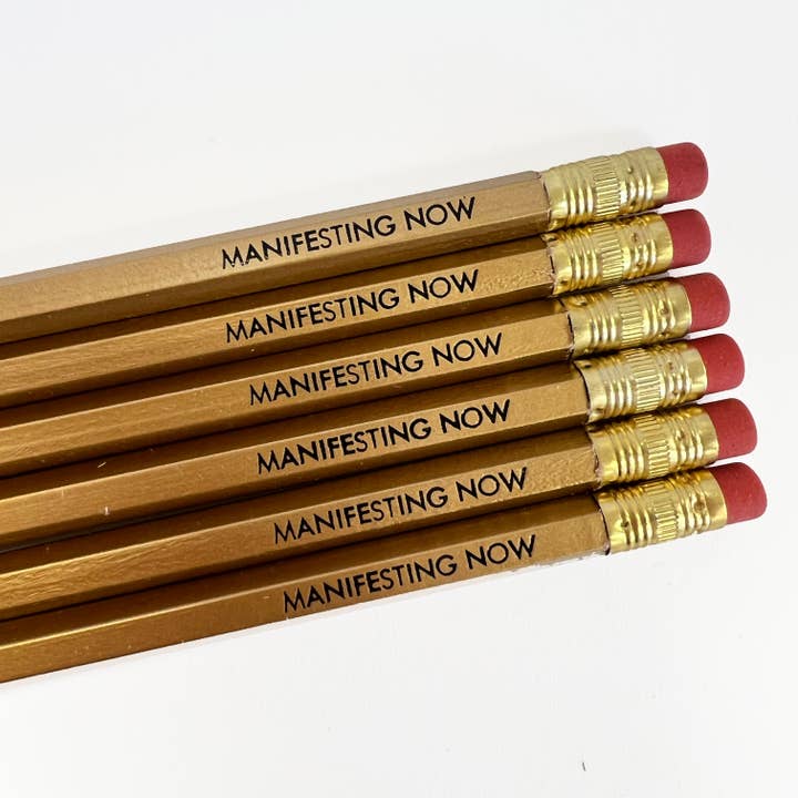 Tiramisu Paperie - Wholesale Pencil - MANIFESTING NOW PENCILS - Office Supplies, set of 6