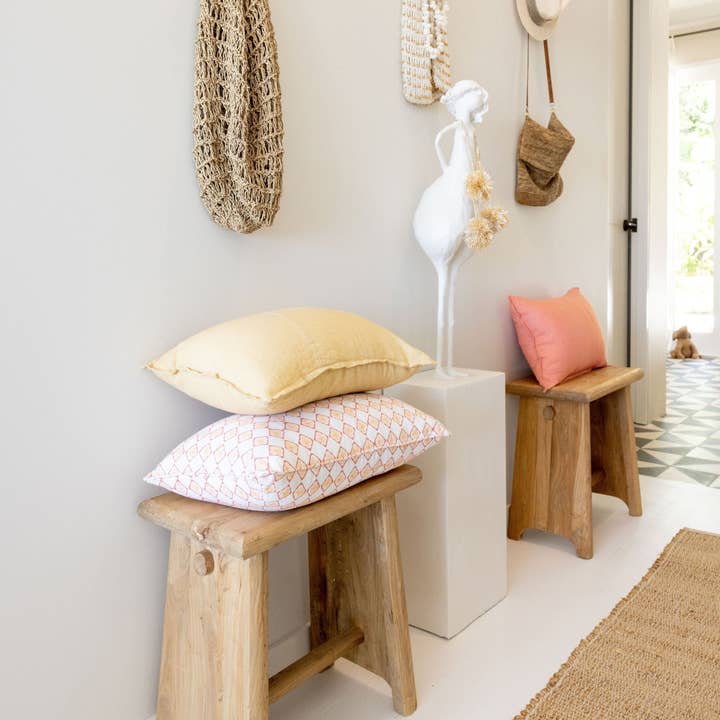 Humble Living - Wholesale Lumbar pillow - Daisy Bloom (Lumbar) - Spiced Coral2