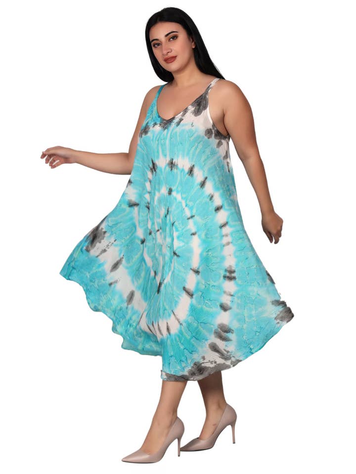 Assorted Colors Spaghetti Strap Tie Dye Dress 482174 for wholesale on Faire