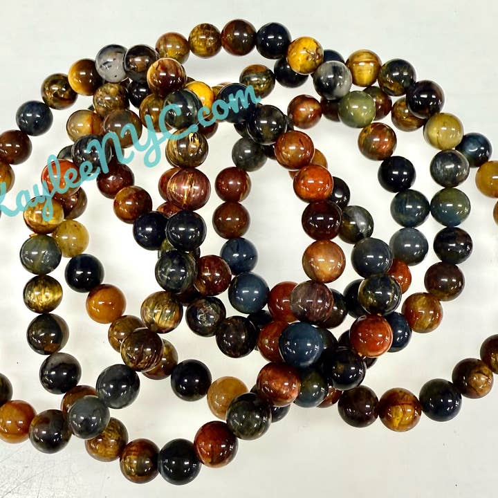 KayleeNYC - Wholesale Beaded Bracelet - Natural Pietersite 7mm 7.5” Bracelet Crystal Healing