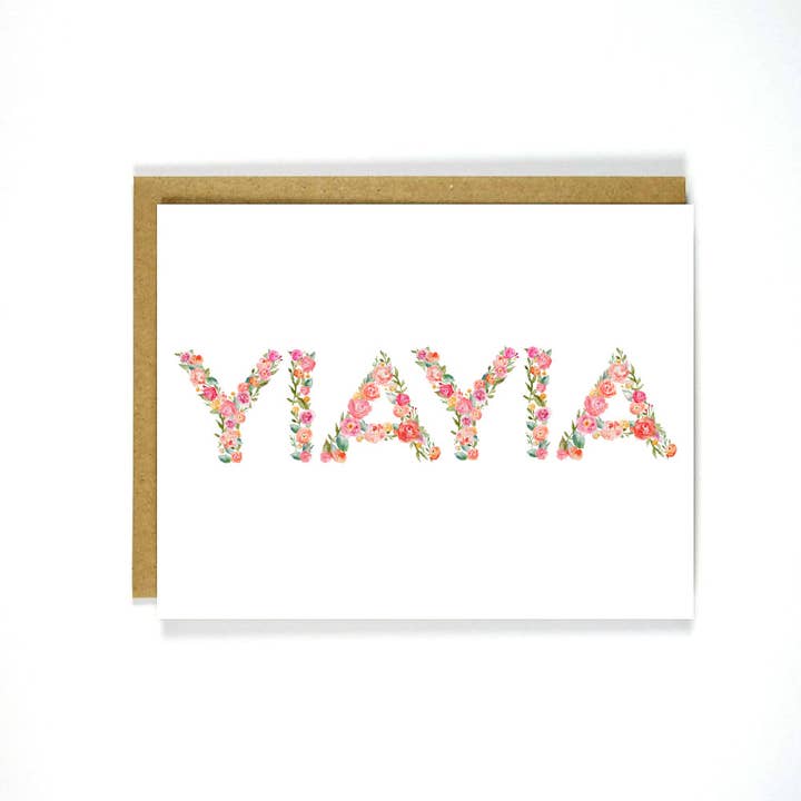Greek Mother's Day Card Floral Yiayia for wholesale by The Artisan Gift Co.