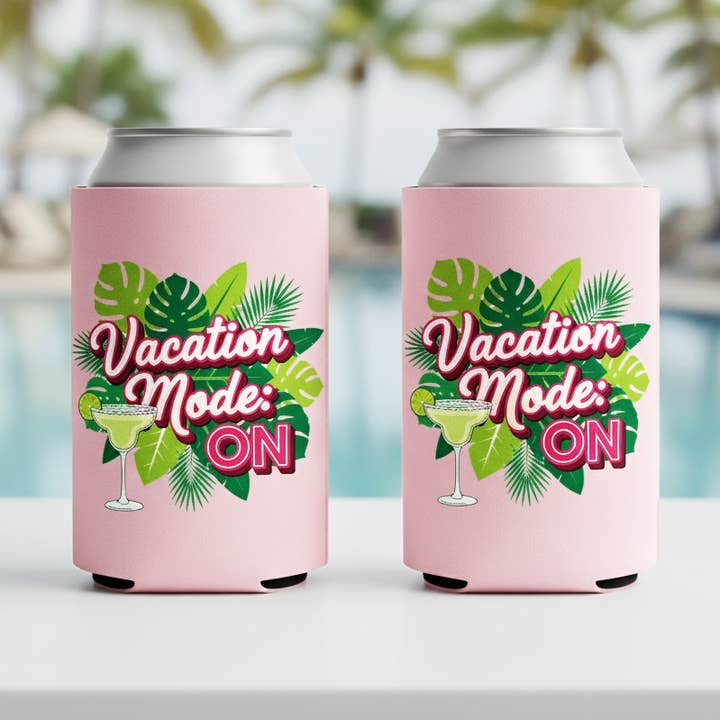 Vacation Mode Ons, Tropical Can Coolers for wholesale by GiftsbyPR