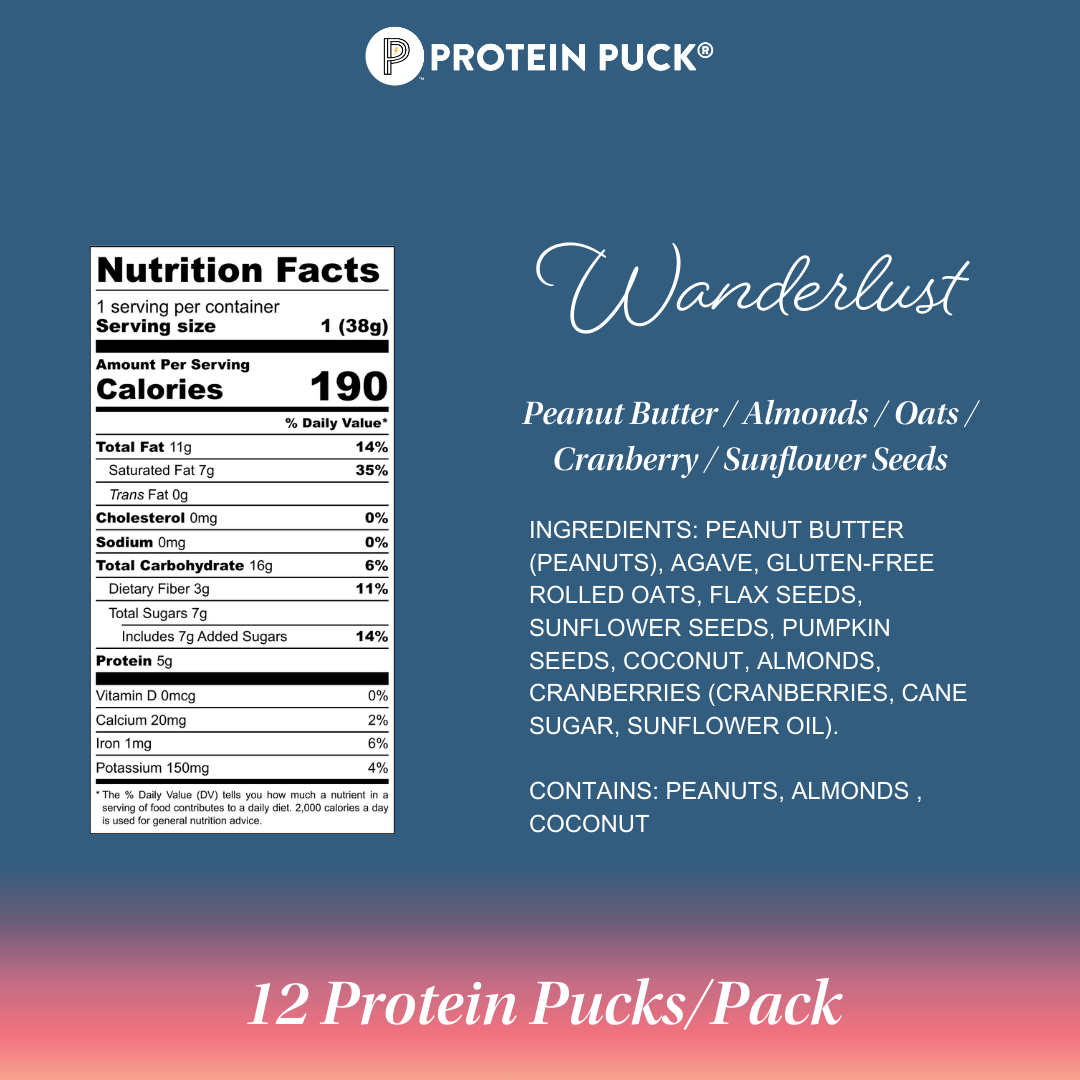 Protein Puck - Wholesale Snack Bar - Wanderlust Mini (Peanut Butter, Cranberry) (12- 1.34oz Bars)2