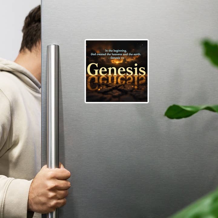 Genesis 1:1 Magnet | Faith-Inspired Christian Home Decor for wholesale by Grow Your Faith