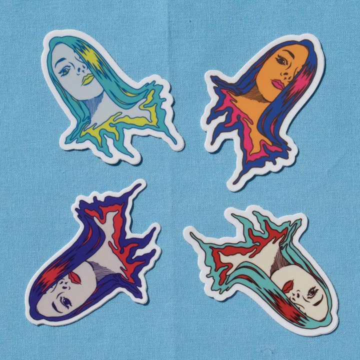 Distortion Face Sticker for wholesale by SpillProofLiquid