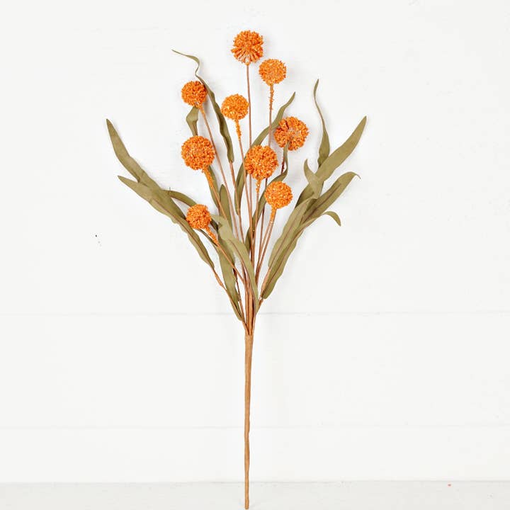 530387- 20in Spray-Pumpkin-Country Thistle Berry with Leave- for wholesale by Holiday Depot Inc.