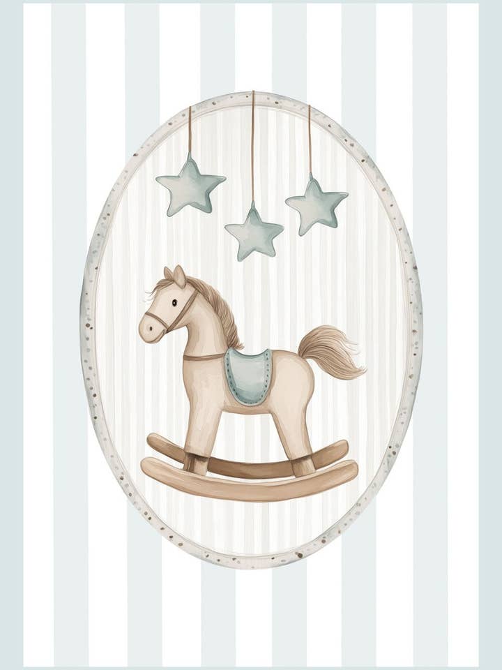 Rocking horse (+3 colors) - Children's room poster for wholesale by MokaMouse
