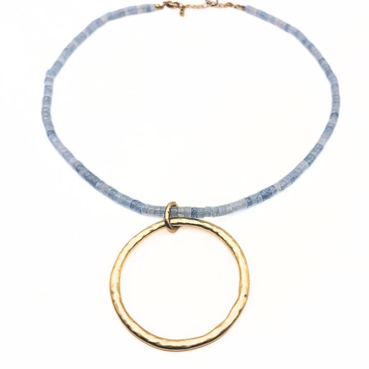 erin gray - Wholesale Pendant/Charm Necklace - The Heishi "Big Gold" Necklace0