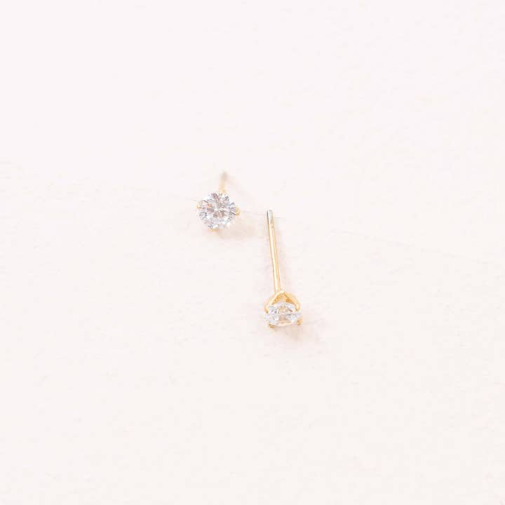 Lovoda - Wholesale Stud/Post Earrings - Single Stone Stud Earrings (14K)