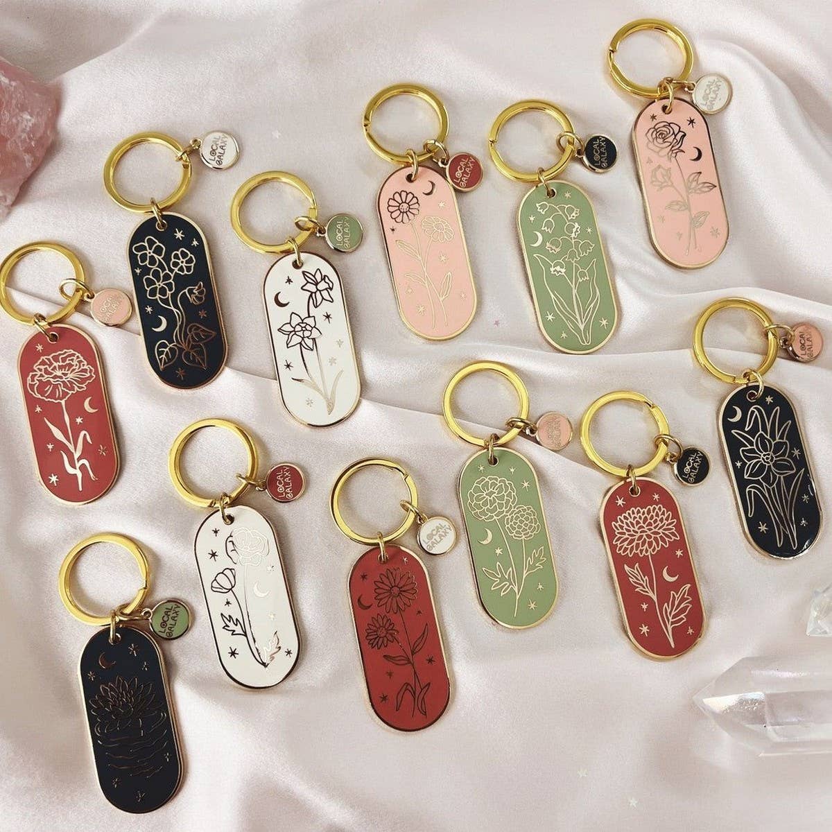 ACCITY - Wholesale Keychain - Women's - Botanical Enamel Keychain with Birth Flower_CWMM983813