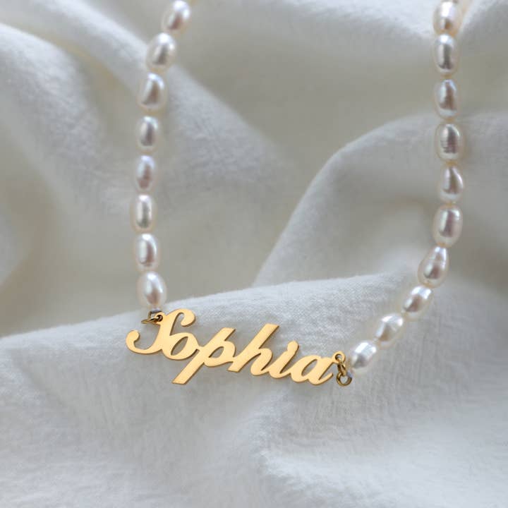 Bornagain Club - Wholesale Pendant/Charm Necklace - Personalized Pearl Name Necklace Custom Name N211018081
