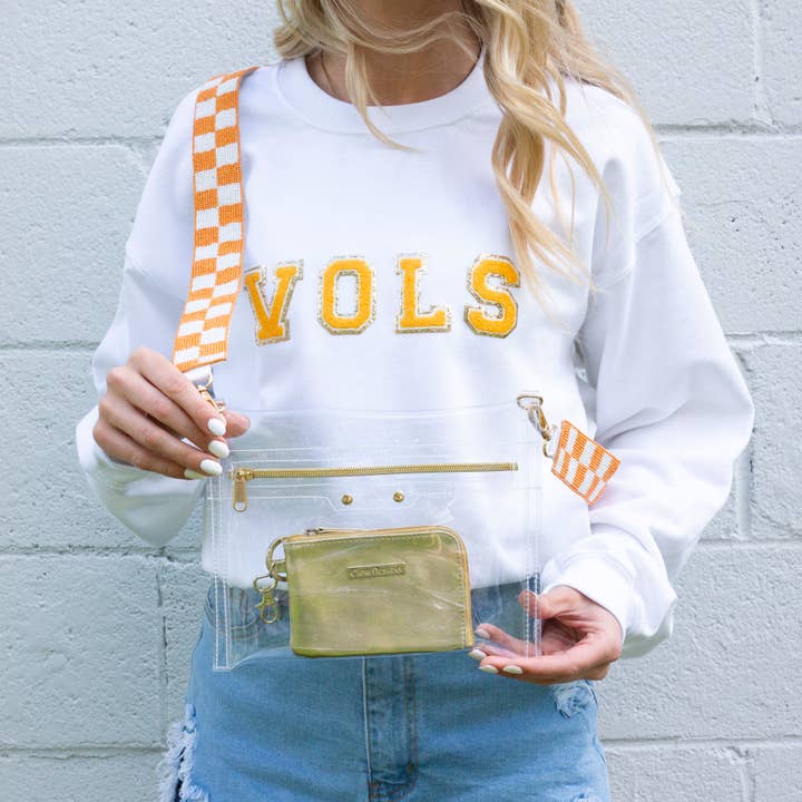 Varsity Patch Crewneck Sweatshirt - NCAA Licensed for wholesale by Capri Designs