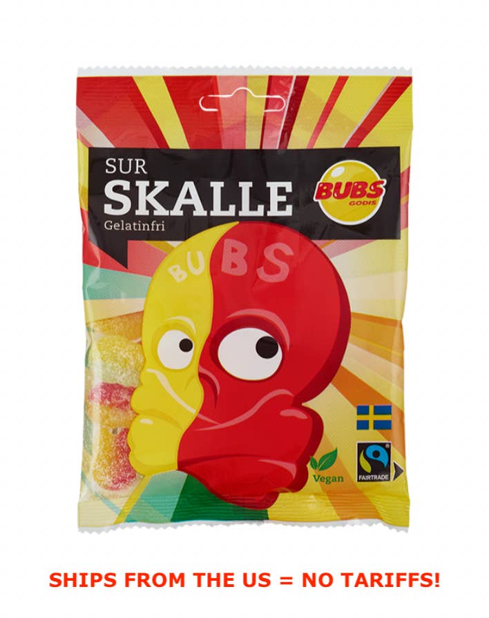 HELLO CANDY LLC - Wholesale Gummy - BUBS - Mini Sour Skulls 90g, 12 bags