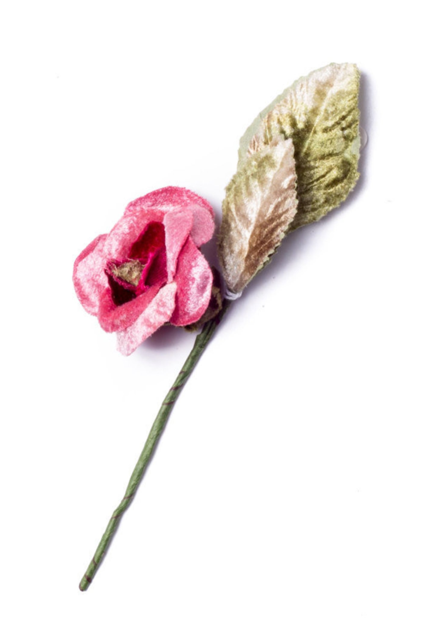 Miss Rose Sister Violet - Wholesale Artificial Flowers - FLOWER - Small Velvet Rose3