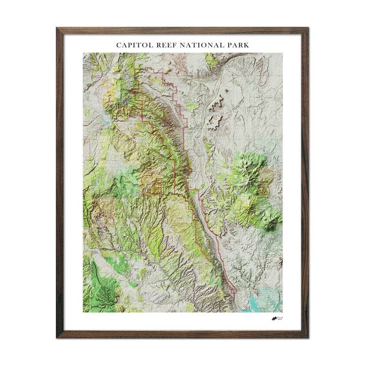 Capitol Reef Relief Map for wholesale by Muir Way