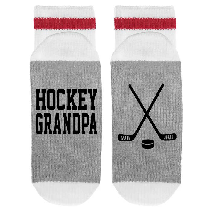 MENS - Hockey Grandpa with Hockey Sticks Socks for wholesale by Sock Dirty to Me