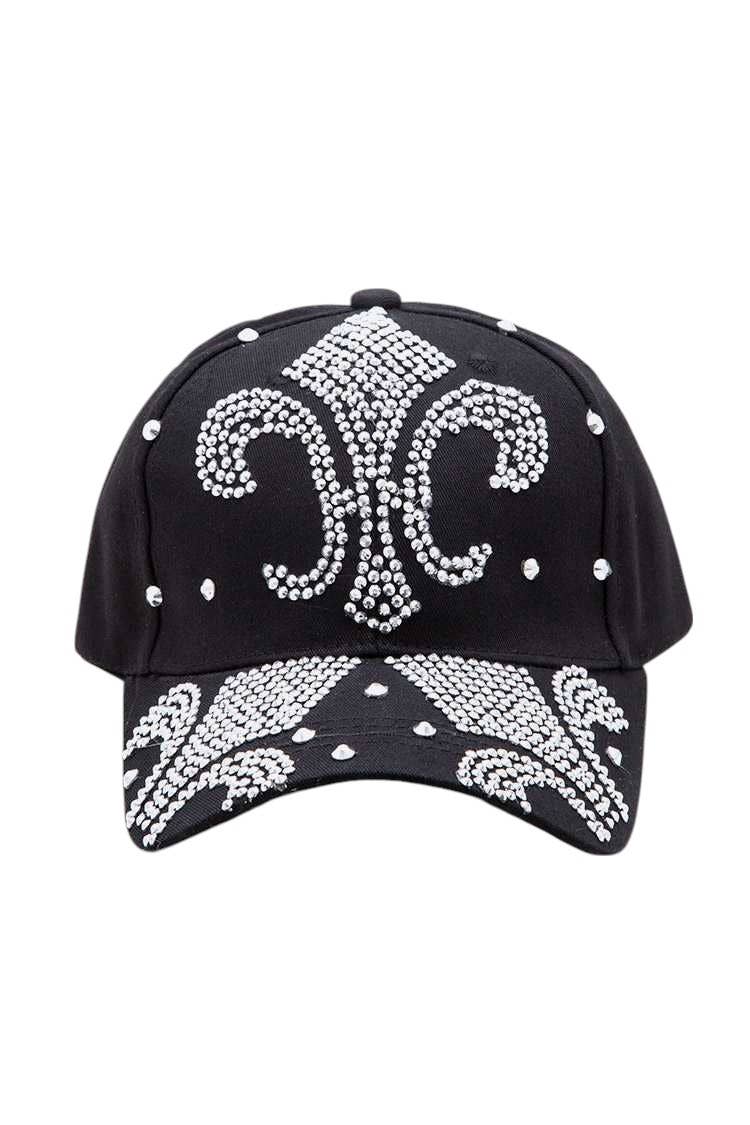 Rope & Spurs - Wholesale Baseball Cap - Women's - Fleur De Lis Embellished Denim Cap0