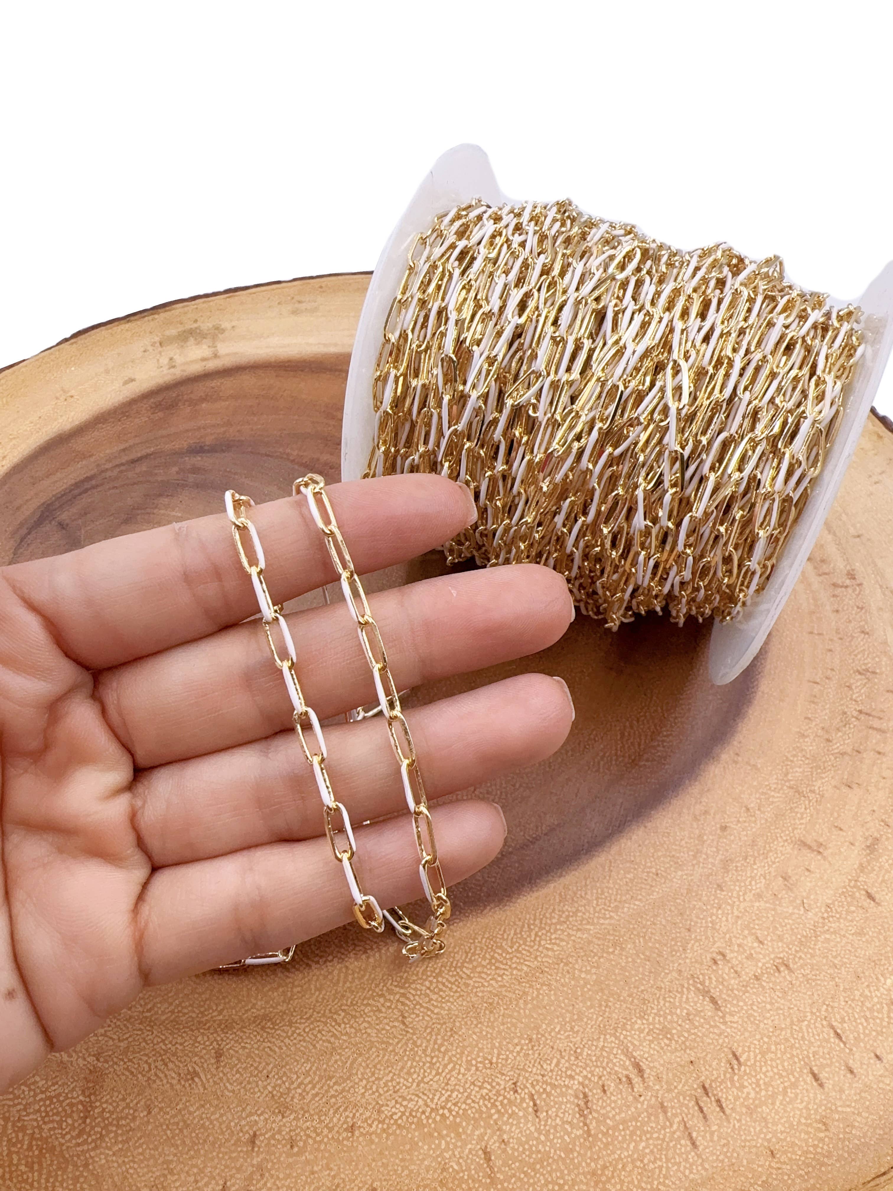 Beads Creation - Wholesale Link & Chain Necklace - Enamel Paperclip & Chevron Link & Chain Necklace by Foot9