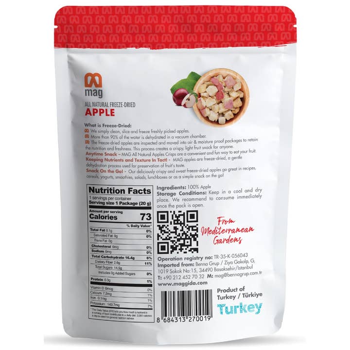 MAG - Wholesale Dried/dehydrated fruit - MAG Freeze Dried Fruit Snacks Frozen Fuji Apples Slices Fres1