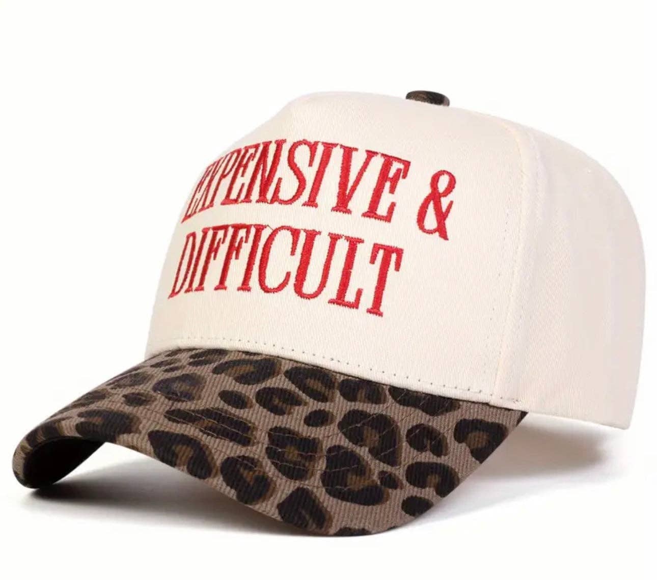 Tatter'd Royals - Wholesale Trucker Hat - Women's - “Expensive and Difficult” Leopard Embroidered Canvas Hat1
