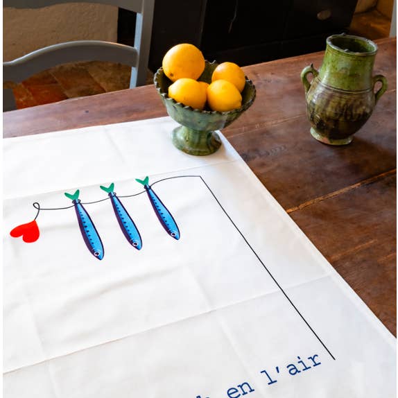 LES CHAHUTEES - Wholesale Dishcloth - THE PRINTED TEA TOWEL "TOUT FISH EN L'AIR"1