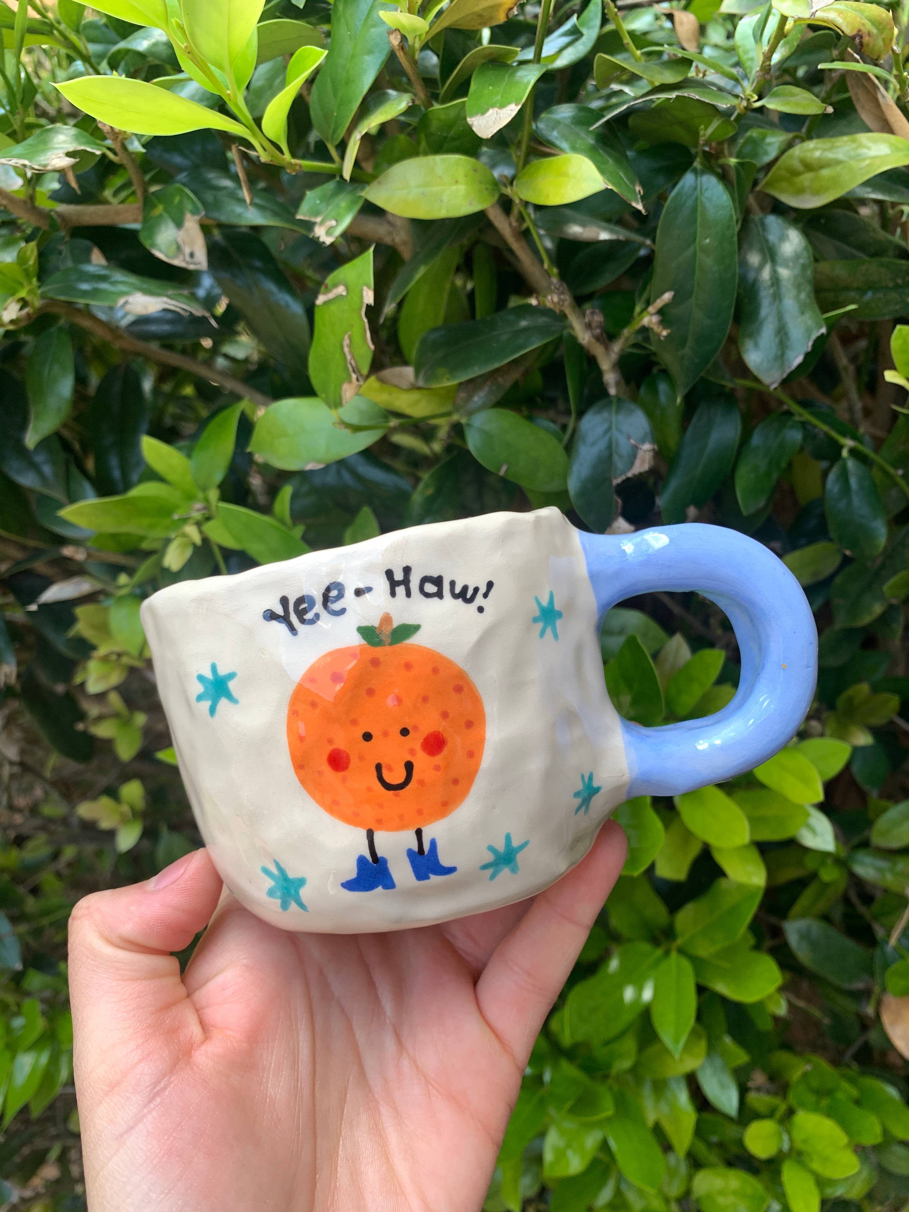 Howdy Ceramics - Venta al por mayor Taza - Fruits in Boots: Yee-haw Orange1