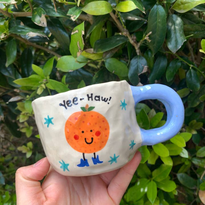 Howdy Ceramics - Venta al por mayor Taza - Fruits in Boots: Yee-haw Orange1