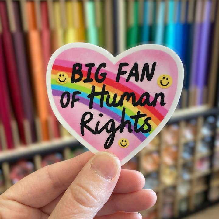 PartyHappier - Wholesale Sticker - Big Fan of Human Rights Vinyl Sticker0