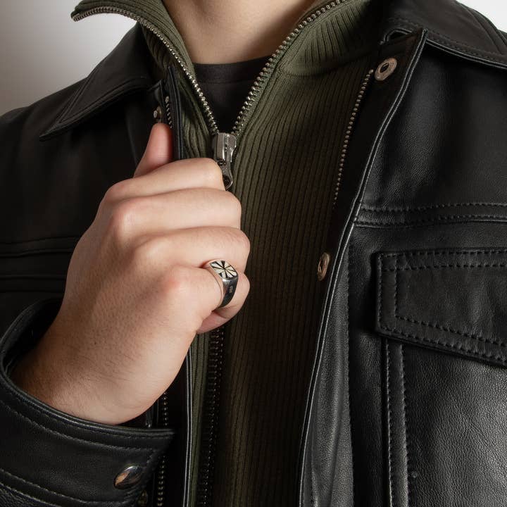 Crés-cere Rings - Vente Chevalières - Kenya - Bague à chevalet en argent sterling 925 - Homme6