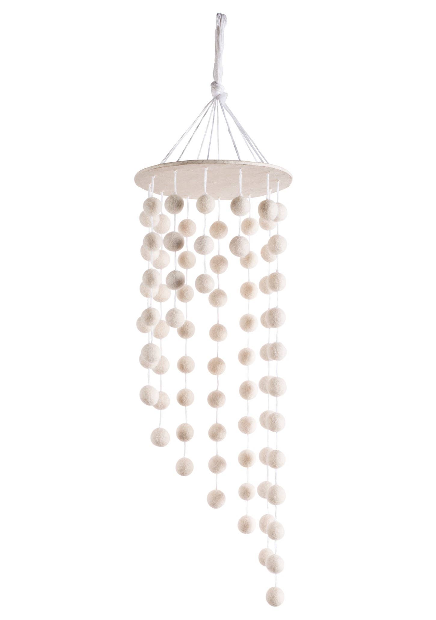 Namaste - Wholesale Decal - Party Decorations - White Felt Ball Mobile Decoration