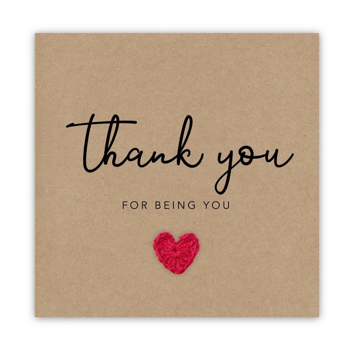 Best Friend Thank You Card, Thank You For Being You for wholesale by Fifi's Handcrafted