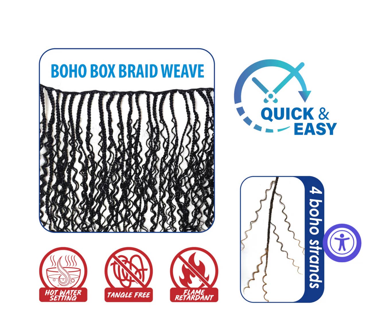 GIFTHAIRS BEAUTY STORE - Wholesale Haar extensions - Boho boxvlecht bundel 56 cm3