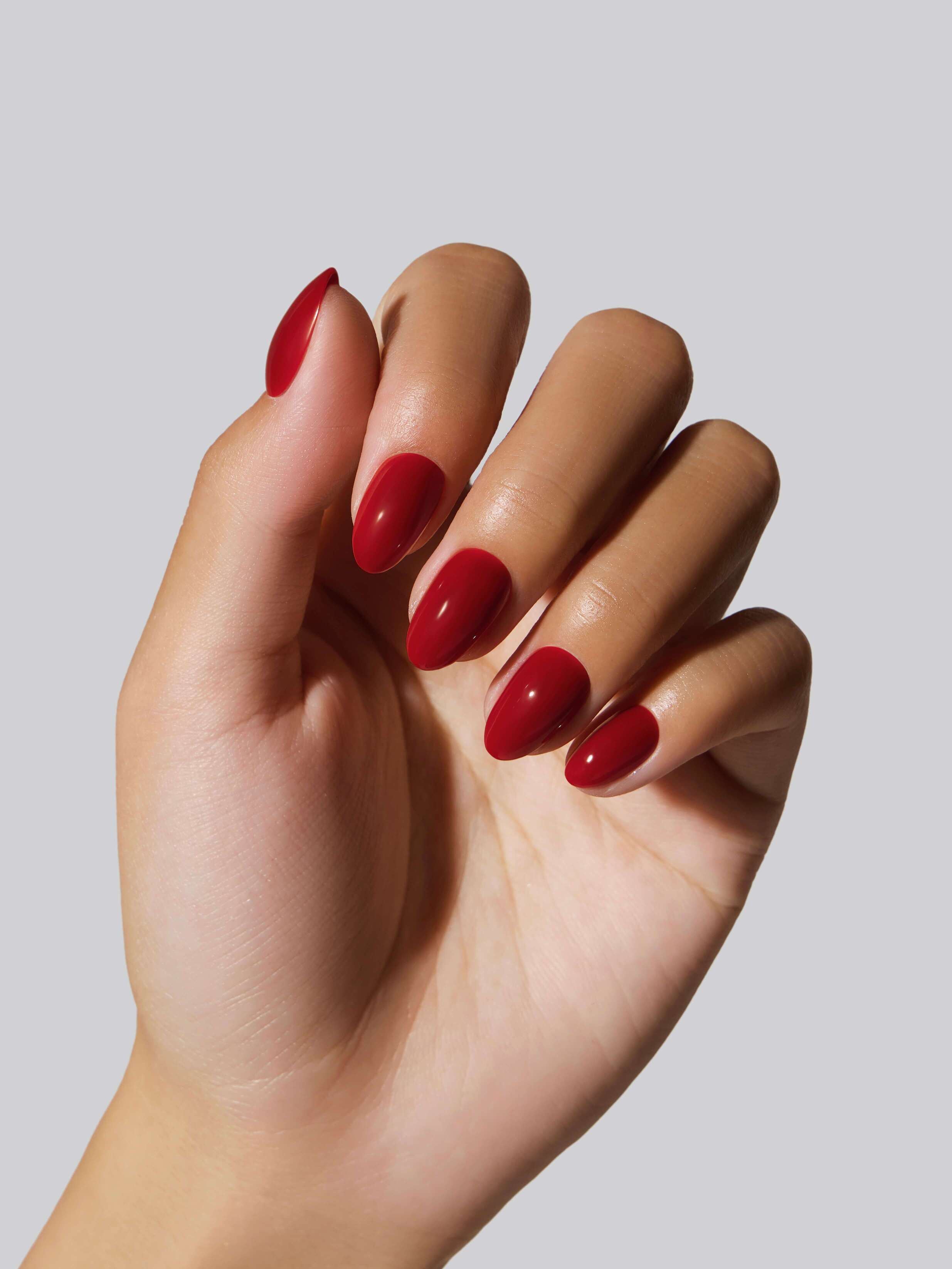 Celebritips - Wholesale Press-on nepnagels - Rood Rood (Extra Korte Amandel)3