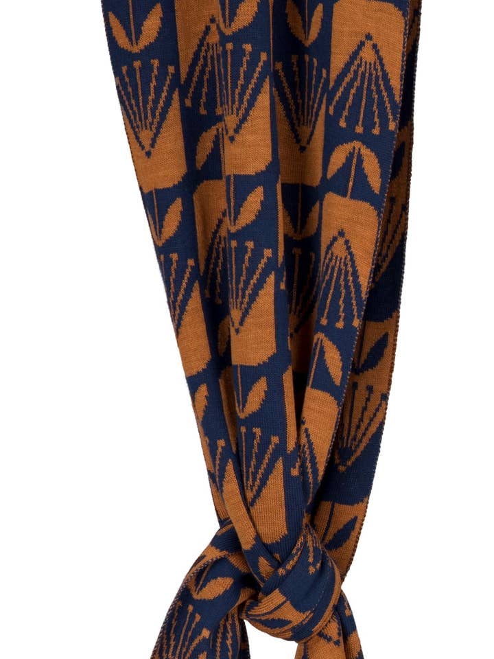 Lorelei-scarf – bomull-silkesblandning med art déco-mönster för wholesale av McKernan