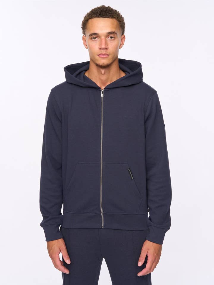 Felpa con cappuccio Optimus blu navy per la vendita all'ingrosso da parte di Duck and Cover