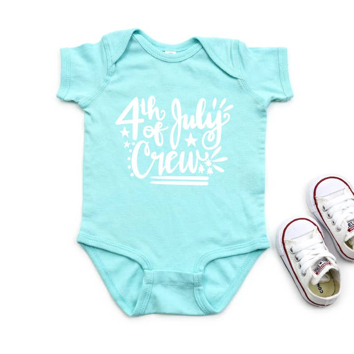 4th Of July Crew | Baby Graphic Short Sleeve Onesie for wholesale by The Juniper Shop Wholesale