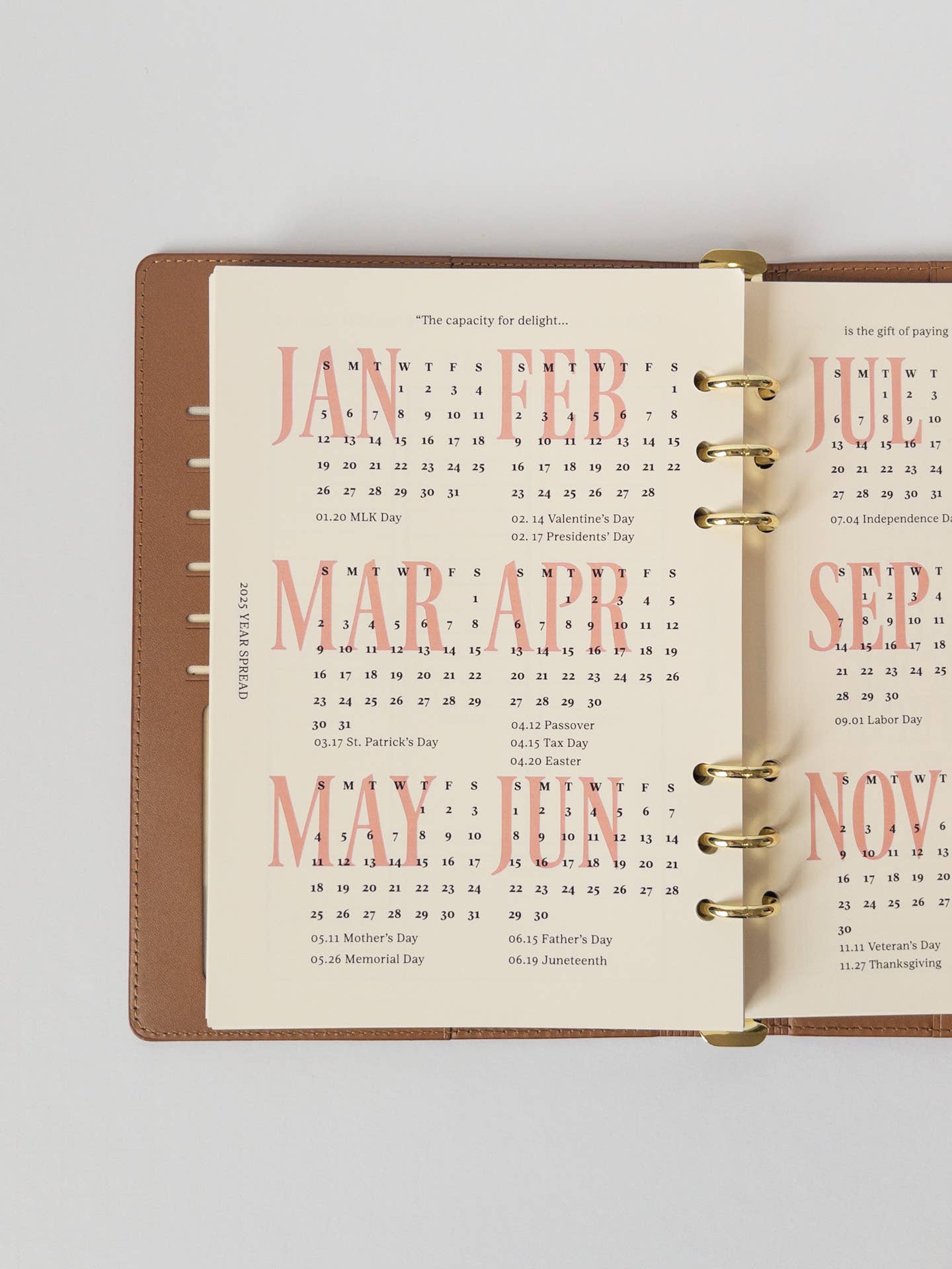 Ponder Paper Co – wholesale Planerare – 12-månaders planeringskalender i siennaläder4