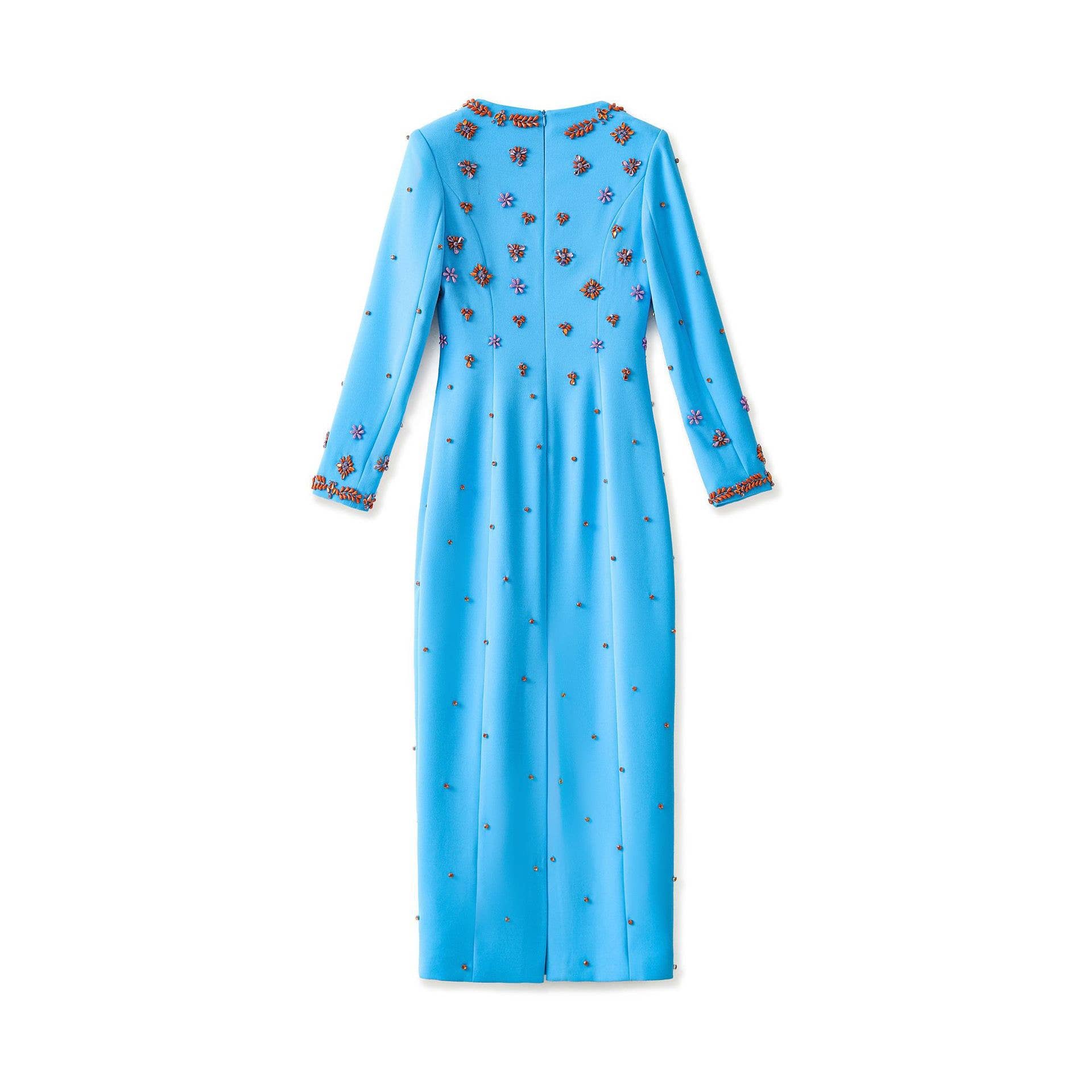 Couleur comme sur les photos Robe élégante à manches longues ornée de diamants faite à la main DR627Y en vente sur Faire1