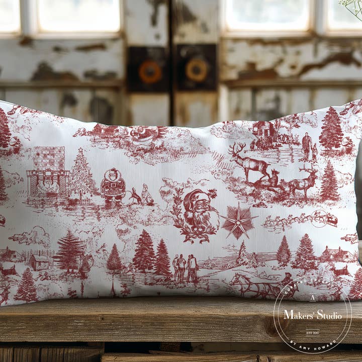A Makers' Studio - Wholesale Stencil/Craft Die - Christmas Toile - Mesh Stencil 12x12