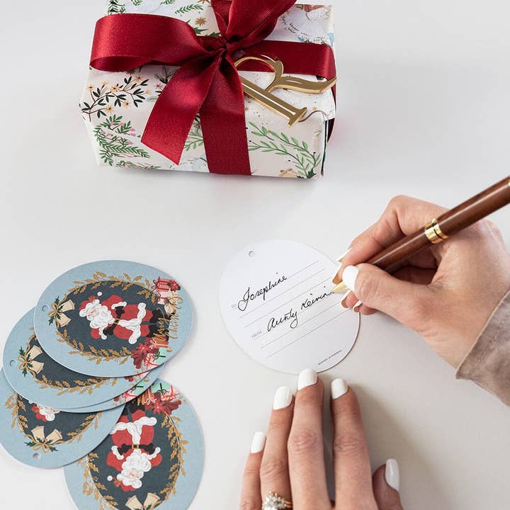 Bespoke Letterpress - Wholesale Gift tag - 6pk Christmas Gift Tags "Jolly Santa"2