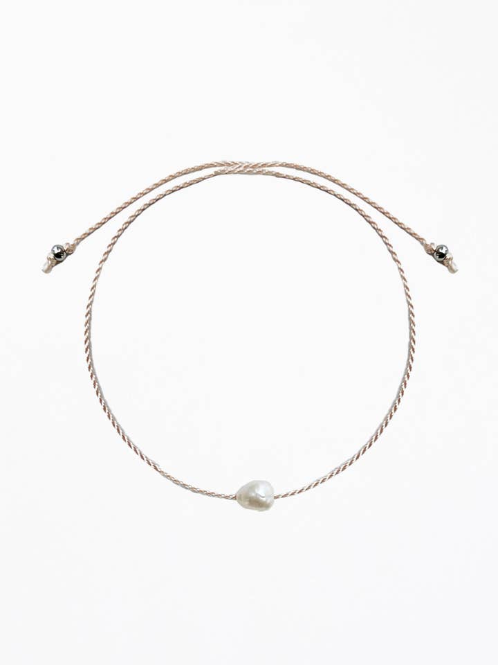 Bey Petite Pearl Petal Silk Cord Bracelet for wholesale by AETHERA