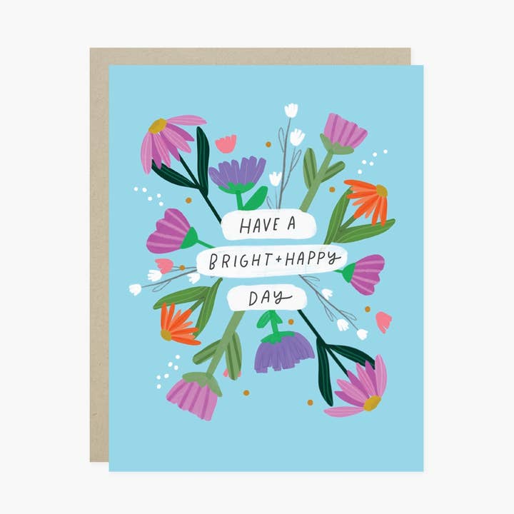 Cartão de Aniversário com Flores Alegres e Brilhantes por atacado de Barone and Co.