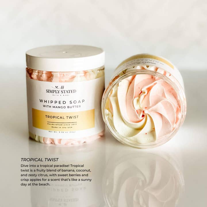 Tropical Twist Kids Whipped Soap for wholesale by Simply Stated Bath & Body