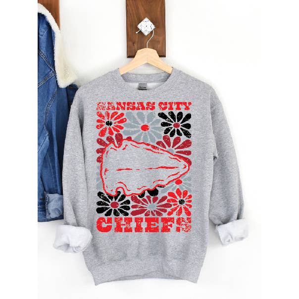 Groovy sweatshirt met bloemenprint van Kansas City Chiefs voor wholesale door BB Subs and Screens