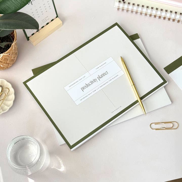 AIM Studio Co - Wholesale Notepad - Perforated Productivity Desk Pad: Time Blocking & To Do List1