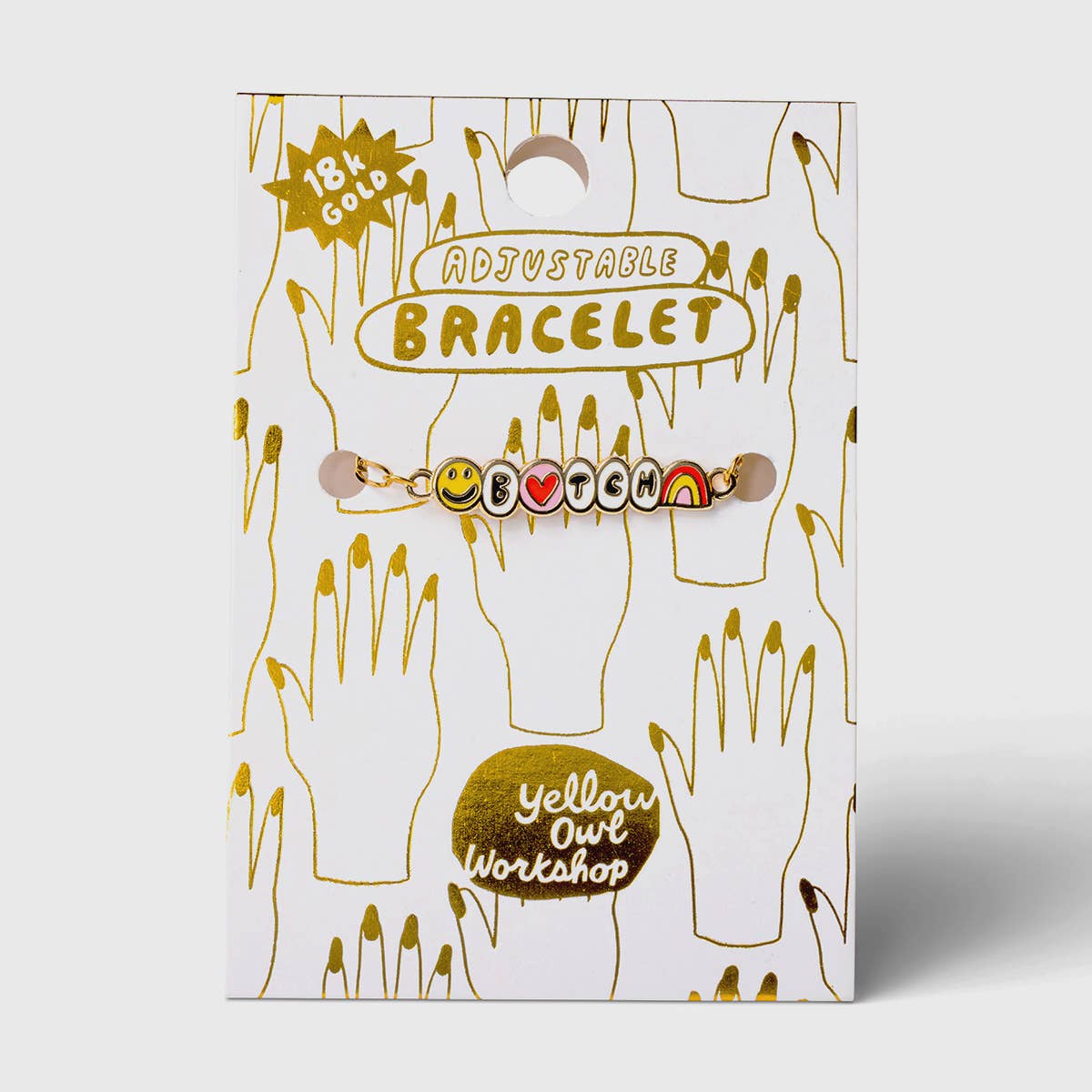 Yellow Owl Workshop – wholesale Berlockarmband – B* TCH armband - 18k guld förgylld emalj svärordsmycken3