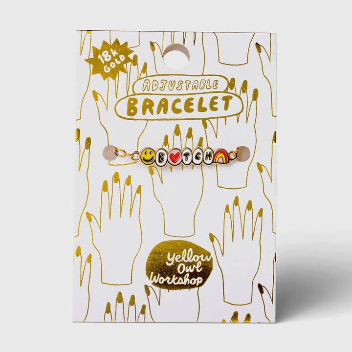 Yellow Owl Workshop – wholesale Berlockarmband – B* TCH armband - 18k guld förgylld emalj svärordsmycken3