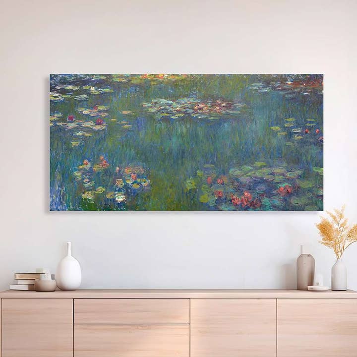 Impressionism Painting: Monet, Water Lilies, Green Reflections for wholesale by Selected Artworks Italia